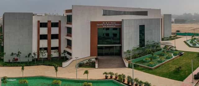 The Dr. N. D. Desai Faculty of Medical Science & Research college building on the Dharmsinh Desai University campus, Nadiad