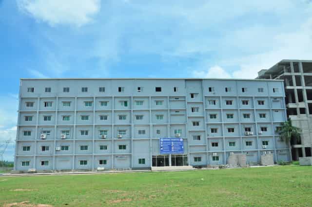 Multi-storey academic block of Nova Institute of Medical Sciences & Research Centre at Jafferguda, Abdullapurmet, with campus signboard