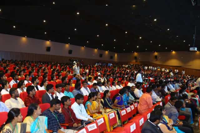 Students and faculty of Prathima Institute of Medical Sciences Karimnagar filling the college's 1,000-seat auditorium