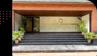 Entrance portico and steps of Ananya College of Medicine & Research, Kalol