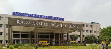 Daytime view of the Rajalakshmi Hospital Block, the teaching hospital of Annaii Medical College and Hospital, Sriperumbudur