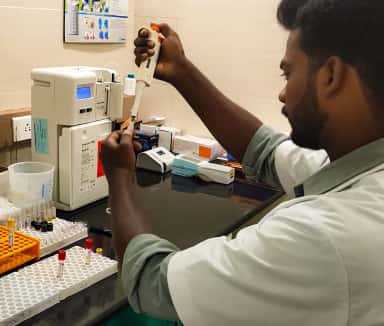 Microbiology lab facility at Arunai Medical College and Hospital