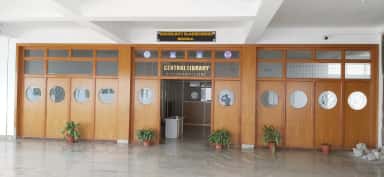 Entrance of the Saranga Math Rajashekharaiah Memorial Central Library at Basaveswara Medical College, Chitradurga