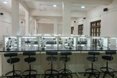 Histology practical laboratory with microscopes at BAVMC Pune