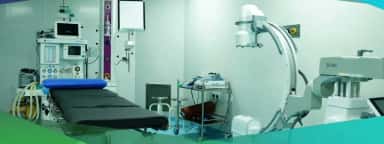 Operation theatre with C-arm imaging equipment at CMR Hospital, the teaching hospital of CMR Institute of Medical Sciences