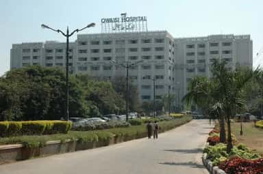 Approach road to Owaisi Hospital & Research Centre, the teaching hospital of Deccan College of Medical Sciences