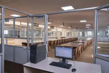Central library seating and reading hall at Dr. Kiran C. Patel Medical College, Bharuch