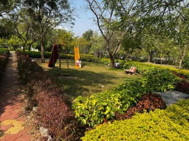 Landscaped garden on the Vilad Ghat campus of Vikhe Patil Medical College, Ahilyanagar