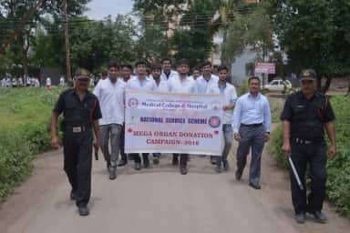 Medical students of Padmashree Dr. Vithalrao Vikhe Patil Foundation's Medical College on a National Service Scheme campaign walk