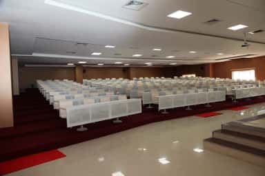 Tiered examination hall with bench seating at East Point College of Medical Sciences, Bengaluru