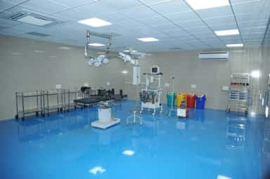 Clinical procedure and recovery room with equipment at Indira Medical College & Hospitals teaching hospital