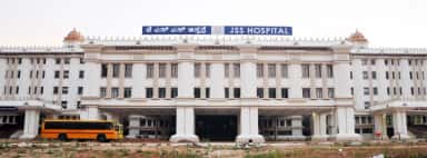JSS Hospital Mysuru main building with bilingual JSS Hospital signage