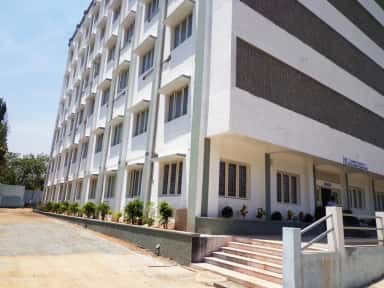 Multi-storey Kamineni Academy of Medical Sciences college block with Block-I entrance, L.B. Nagar, Hyderabad