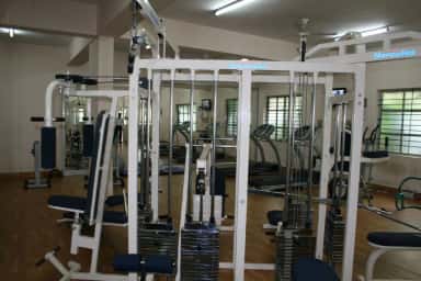Multi-gym equipment in the KIMS health club, Bangalore