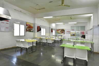 Dining hall of the student hostel mess at KBN University, Kalaburagi