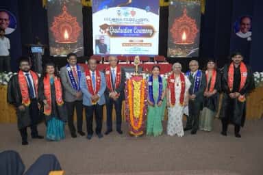 Graduation ceremony on stage in the auditorium of KVG Medical College and Hospital, Sullia, 2026