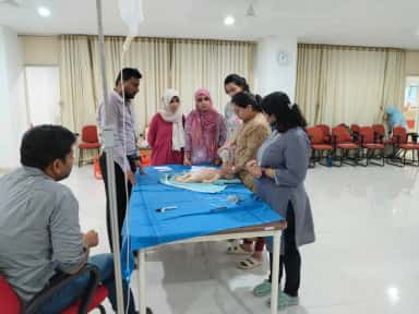 Neonatal resuscitation training on an infant manikin at Mahadevappa Rampure Medical College Kalaburagi