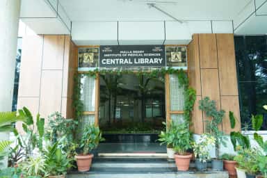 Entrance of the Malla Reddy Institute of Medical Sciences Central Library with the college name on the signage