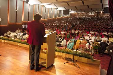 Convocation ceremony in the auditorium at MVJ Medical College, Bengaluru