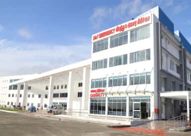 The 24x7 Emergency and Casualty block of the Panimalar teaching hospital at Poonamallee, Chennai