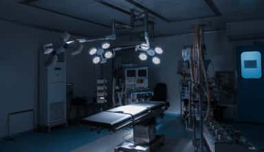 Modular operation theatre with surgical lights at Parul Sevashram Hospital, the teaching hospital of Parul Institute of Medical Sciences & Research