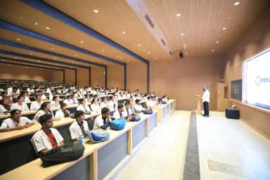 MBBS students in a lecture theatre at PES University Institute of Medical Sciences