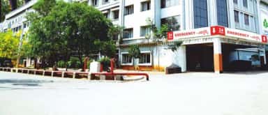 Prathima Hospital building at Nagunur, Karimnagar, with its 24-hour Emergency entrance signage
