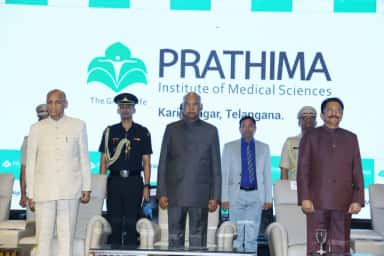 President of India Ram Nath Kovind on stage at Prathima Institute of Medical Sciences Karimnagar during the Thalassemia and Sickle Cell centre inauguration