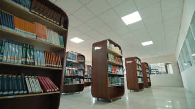 Medical library with textbook stacks at PSP Medical College Hospital and Research Institute, Kancheepuram