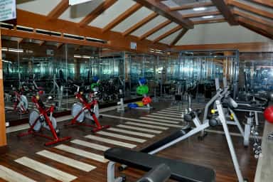 Gym equipment inside the campus fitness centre at RajaRajeswari Medical College, Bengaluru