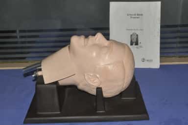 Cricoid stick airway trainer in the Simulation Centre at S. Nijalingappa Medical College, Bagalkot