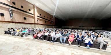 Auditorium during a seminar at SAL Institute of Medical Sciences, Ahmedabad