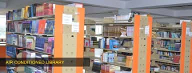 Air-conditioned library with book stacks at Sambhram Institute of Medical Sciences, KGF (archived college photo, 2024)