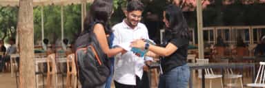 Students on the Sapthagiri campus, Hesaraghatta Main Road, Bengaluru
