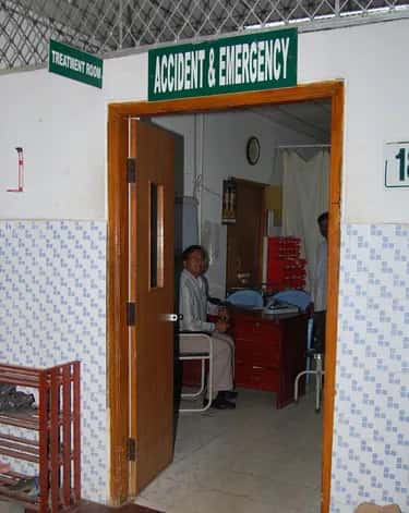Accident and Emergency department entrance at Shadan Institute of Medical Sciences teaching hospital, Hyderabad
