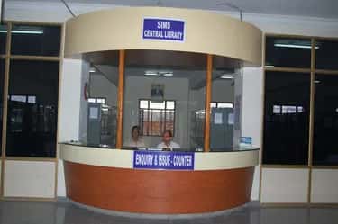 SIMS Central Library enquiry and issue counter at Shadan Institute of Medical Sciences, Hyderabad