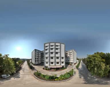 Multi-storey academic buildings on the Shantabaa Medical College campus, Amreli