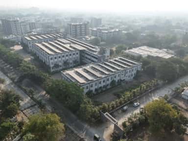 Aerial view of the Shantabaa Medical College and General Hospital campus, Amreli