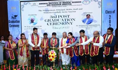 Lamp-lighting at the third post-graduation ceremony, Class of 2022, at Shridevi Institute of Medical Sciences Tumkur