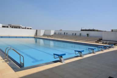 Campus swimming pool at SR Patil Medical College, Badagandi
