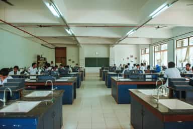 Microbiology practical laboratory at Sree Gokulam Medical College