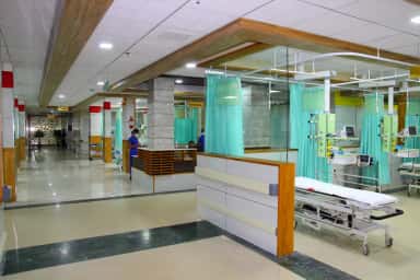 Emergency department casualty area at Sree Gokulam Medical College Hospital
