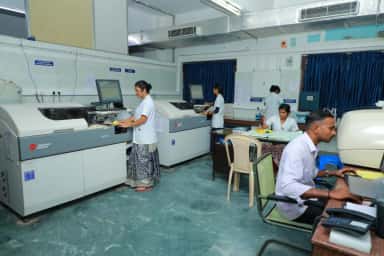 Central clinical laboratory at Sree Mookambika hospital