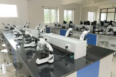 Microscopy practical laboratory at Sri Chamundeshwari Medical College, Channapatna