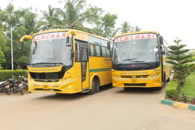 S.C.M.C.H.&R.I-branded college buses of Sri Chamundeshwari Medical College, Channapatna
