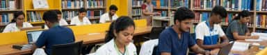 MBBS students studying in the library reading hall at Sri Venkateswaraa Medical College, Chennai