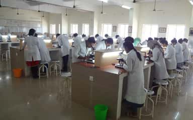 MBBS students at a microscopy practical session in a Srinivas Institute of Medical Sciences laboratory