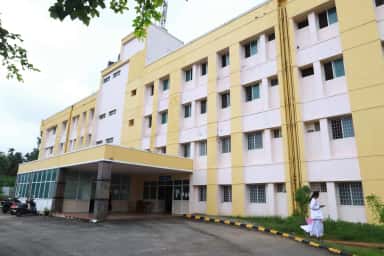 Exterior of a student hostel block at Subbaiah Institute of Medical Sciences, Shimoga