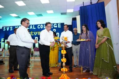 Lamp-lighting at a college function of SVS Medical College Mahabubnagar