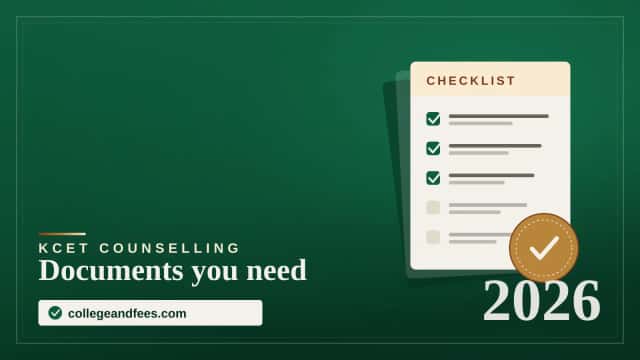 Folder of original documents — SSLC and PUC marks cards, Aadhaar card and caste certificate with RD number — arranged for KCET 2026 counselling document verification at KEA